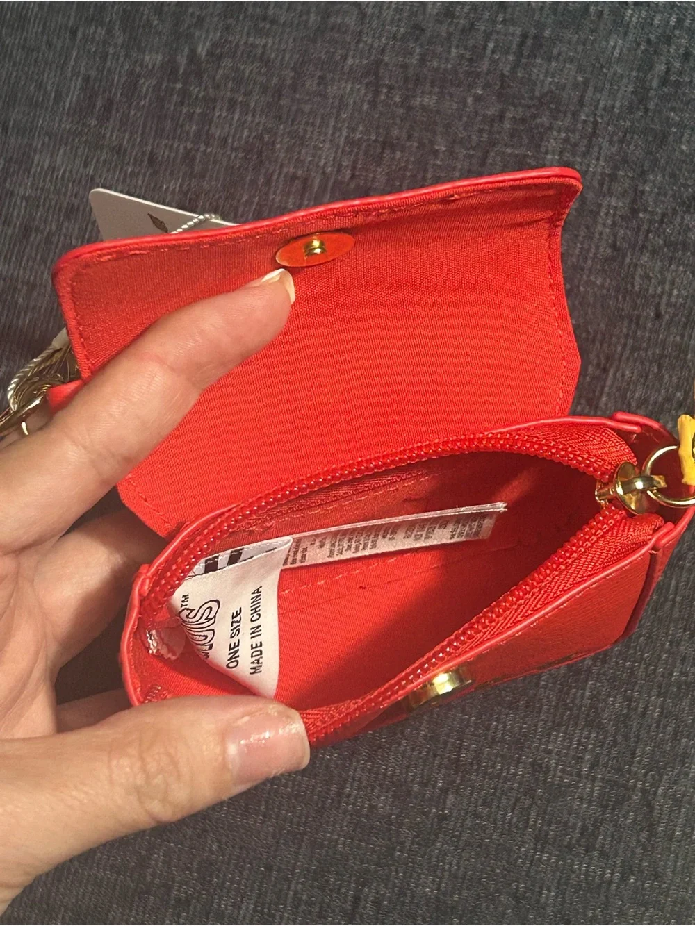 Skechers Red Snoopy Pouch with Glitter Clip-On Charm